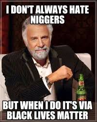 Meme Creator - Funny I don't always hate niggers But when I do it's via  black lives matter Meme Generator at MemeCreator.org!