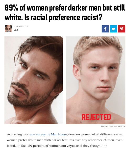 89 of women prefer darker men but still white is 505571721