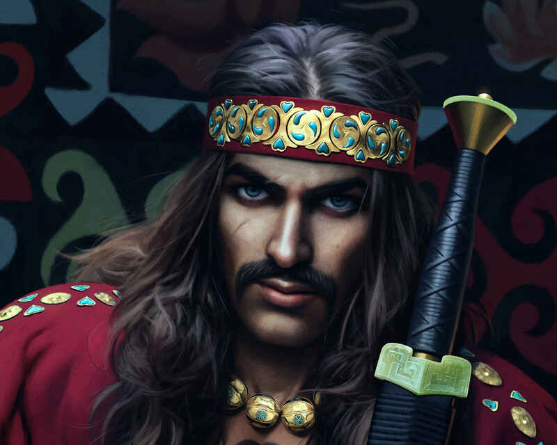 Joan francesc oliveras pallerols indo scythian king detail face scythian