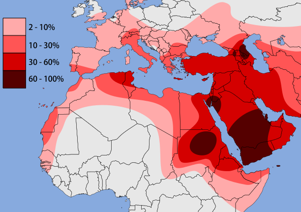 Haplogroup J Y DNA Map 1