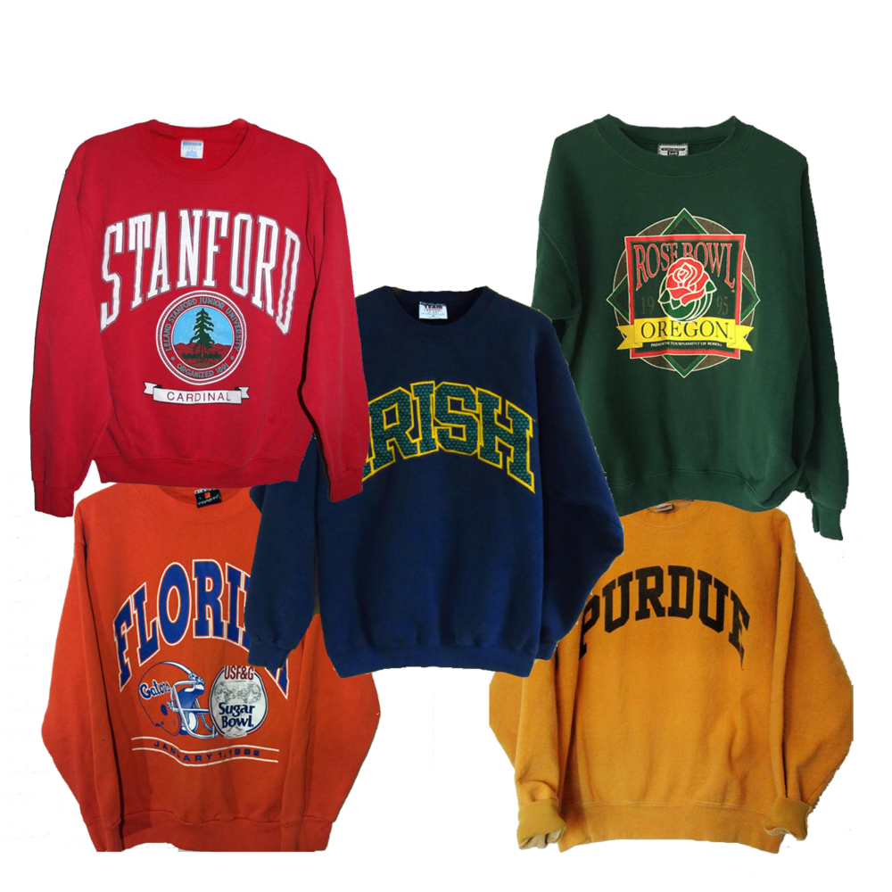 Vintage college crewneck sweatshirts