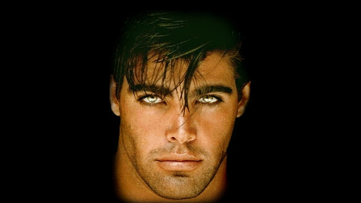 Charismatic men dark hair bold green eyes wallpaper preview