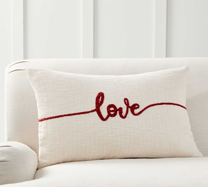 Sentimental love embroidered pillow cover o