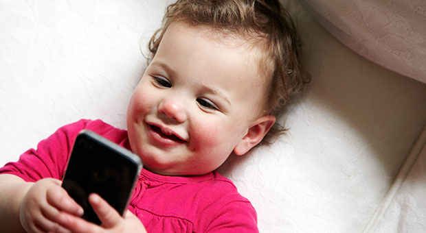 Baby with phone