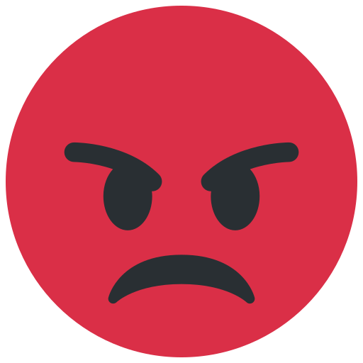 Pouting face emoji by twitter