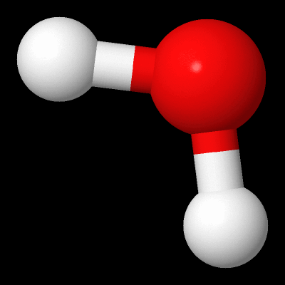 Water molecule rotation animation large