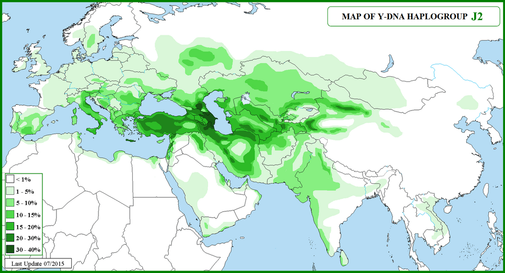 J2 Y DNA Haplogroup Map J2 M172 Map J2 Haplogrubu Haritasi v3