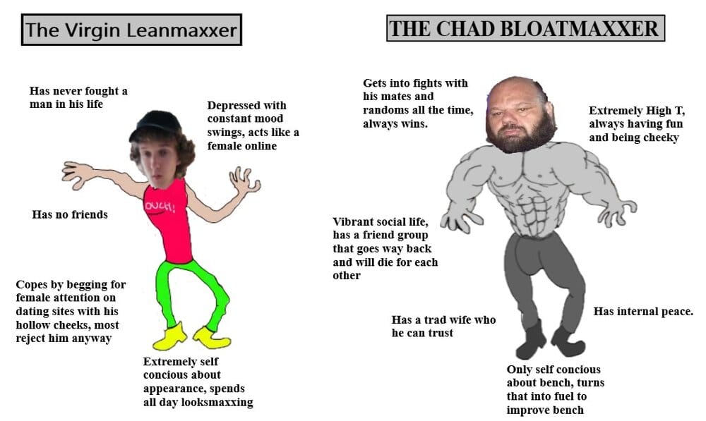 Leanmaxxer vs bloatmaxxer