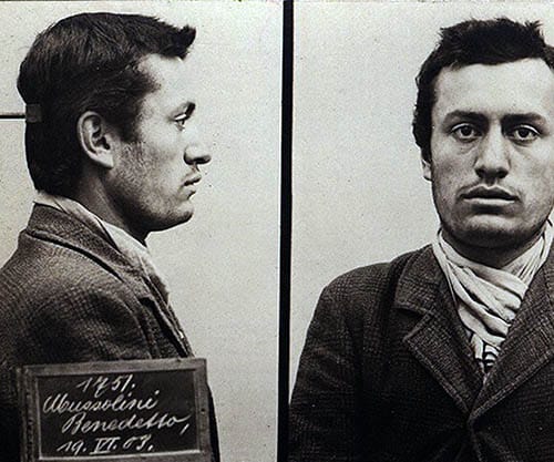 Benitto Mussolini mugshot 1903 small