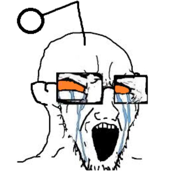 Wojak soy boy reddit snoo seething angry glasses