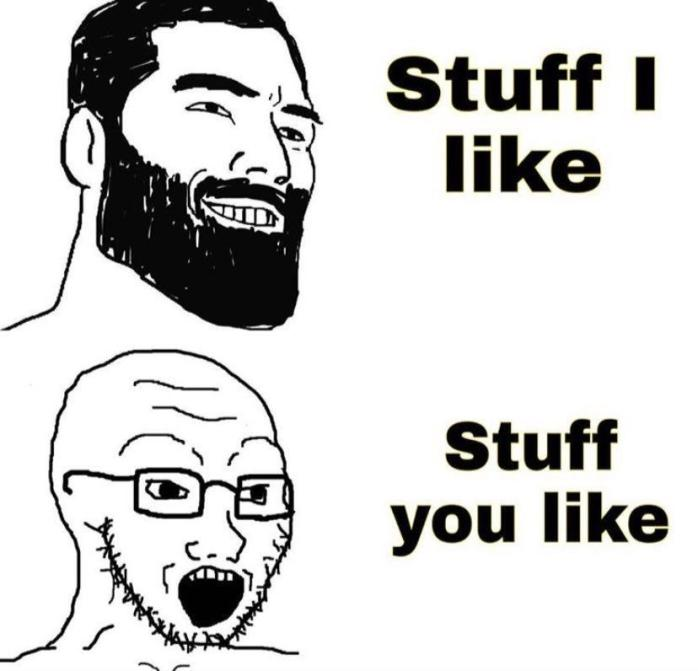 Wojak soy boy vs chad liking stuff