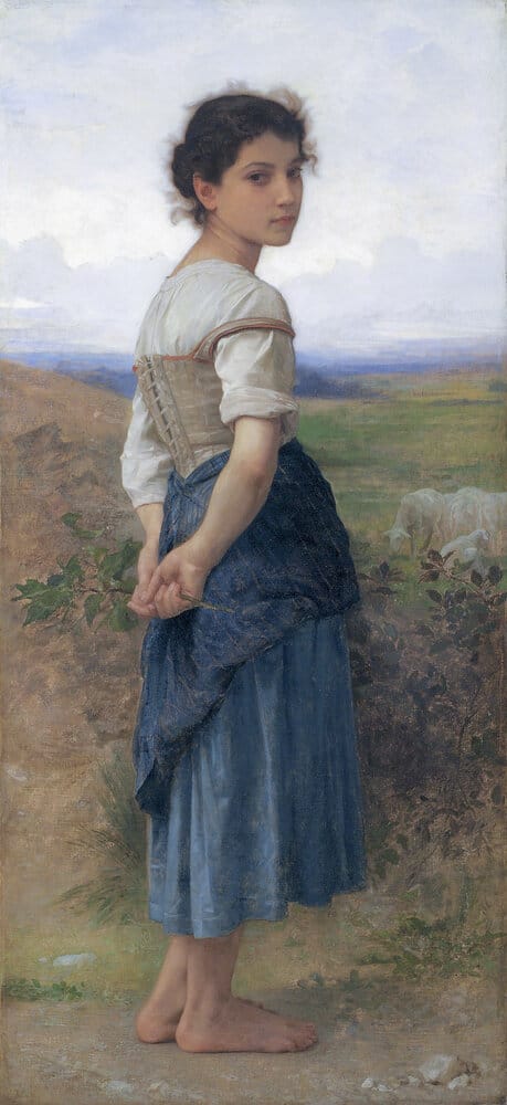 The young shepherdess by William Adolphe Bouguereau
