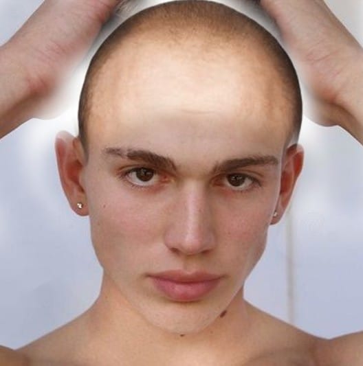 Portrait bald upset offended man experiencing stress due to problems isolated white background