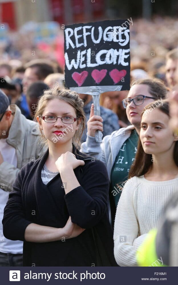 Refugees welcome rally in gothenburg sweden on 20150909 for the abolition F216M1