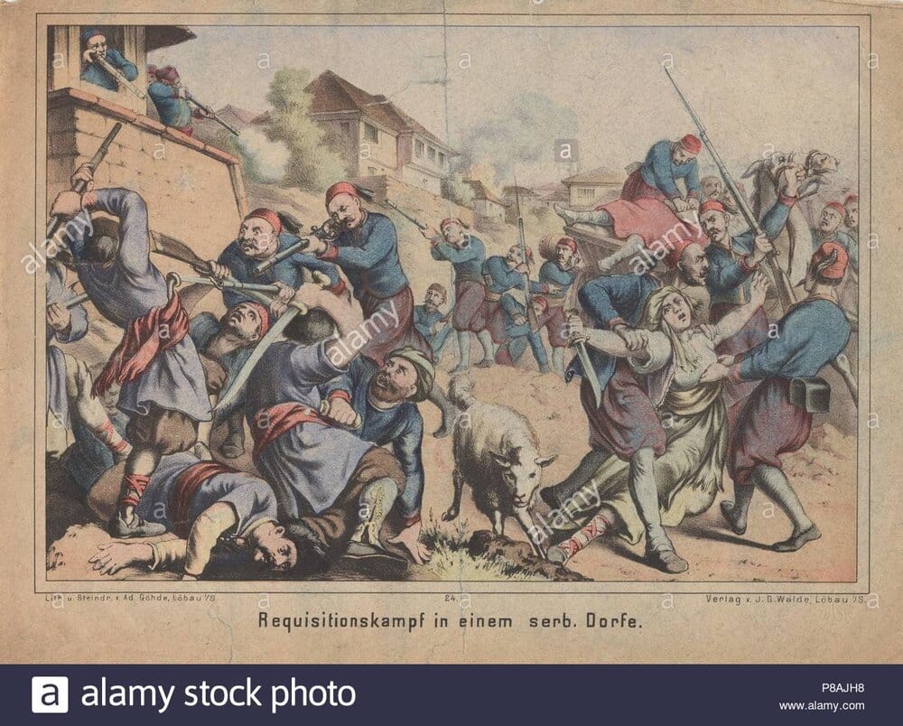 Turkish requisition fight in a serbian country village museum private collection P8AJH8
