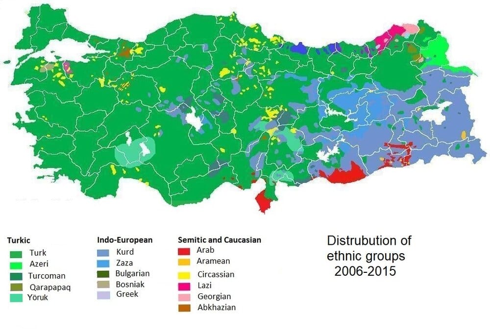 Ethnolinguistic map of Turkey 1