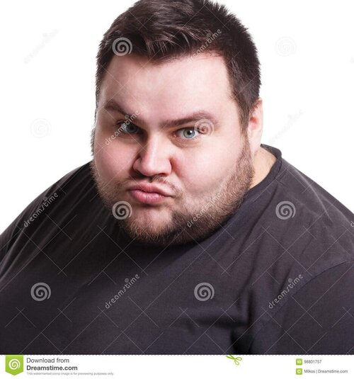 Feeling furious fat man expressing anger white isolated studio background angry close up 98801