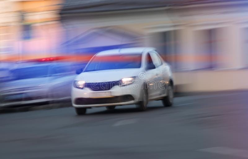 Car chased police motion blur blurry traffic 154845249