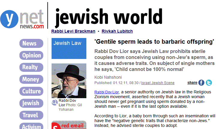 Jewish master race gentile sperm