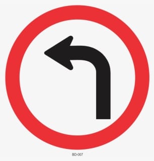 764 7647032 placa de trnsito all traffic must turn left