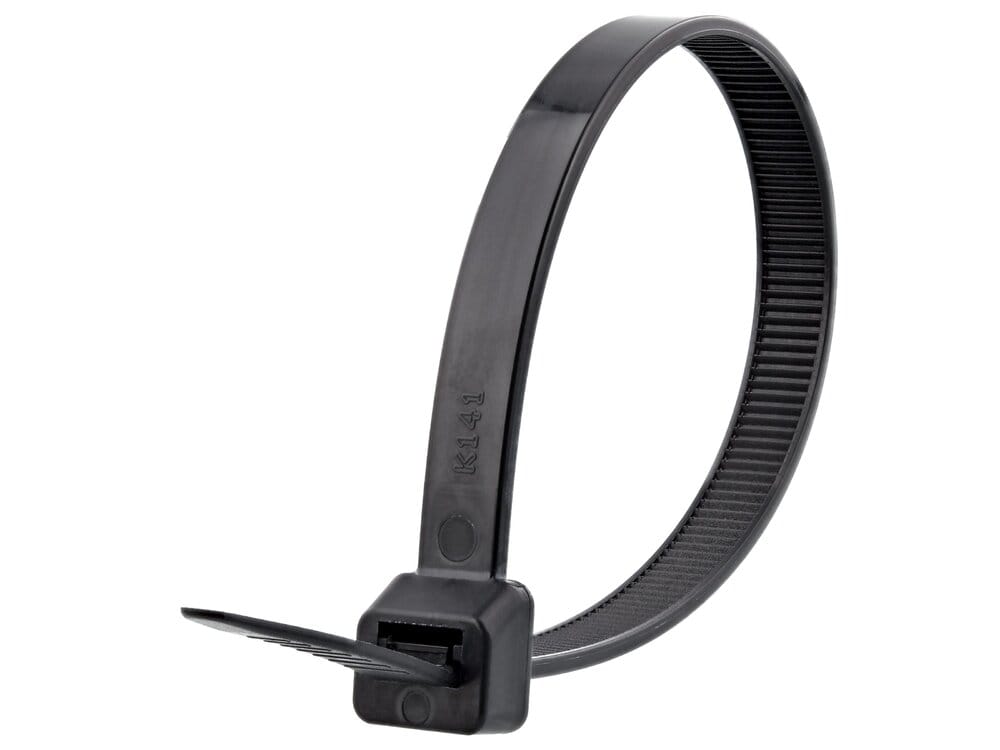 0006406 8 inch black uv heavy duty cable tie 1000 pack
