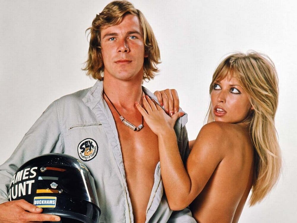 Racing Driver James Hunt with model Sue Shaw