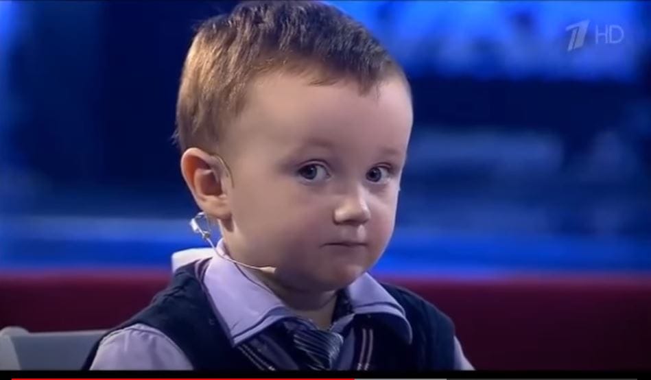 Misha Osipov 3 years old eyes looking at camera