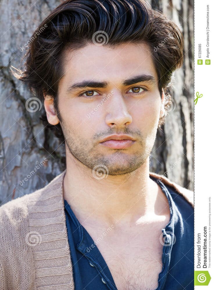 Handsome young italian man portrait stylish hair male hairstyle beauty masculine charm boy loo
