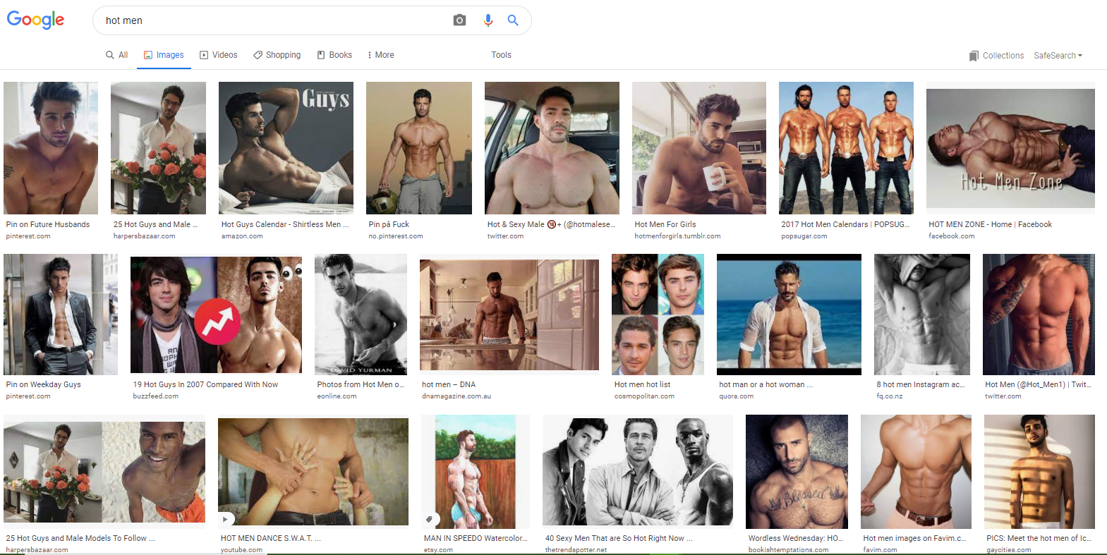 Hot men search google