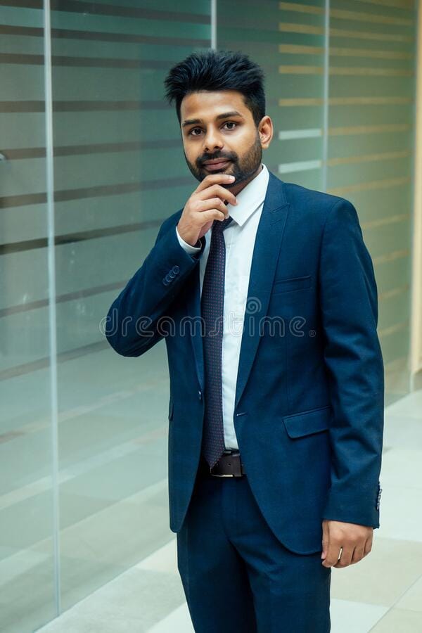 Well dressed business indian men making report to subordinate employees modern office well dre