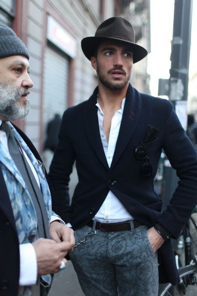 Mariano Di Vaio fedora floral embroidery pants wool coat