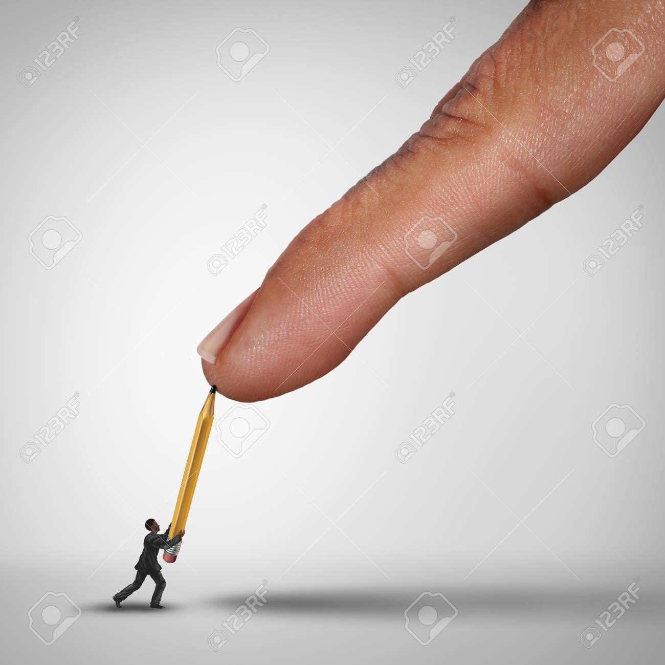 106354780 giant boss with power fighting small person or businessman as a competition between 