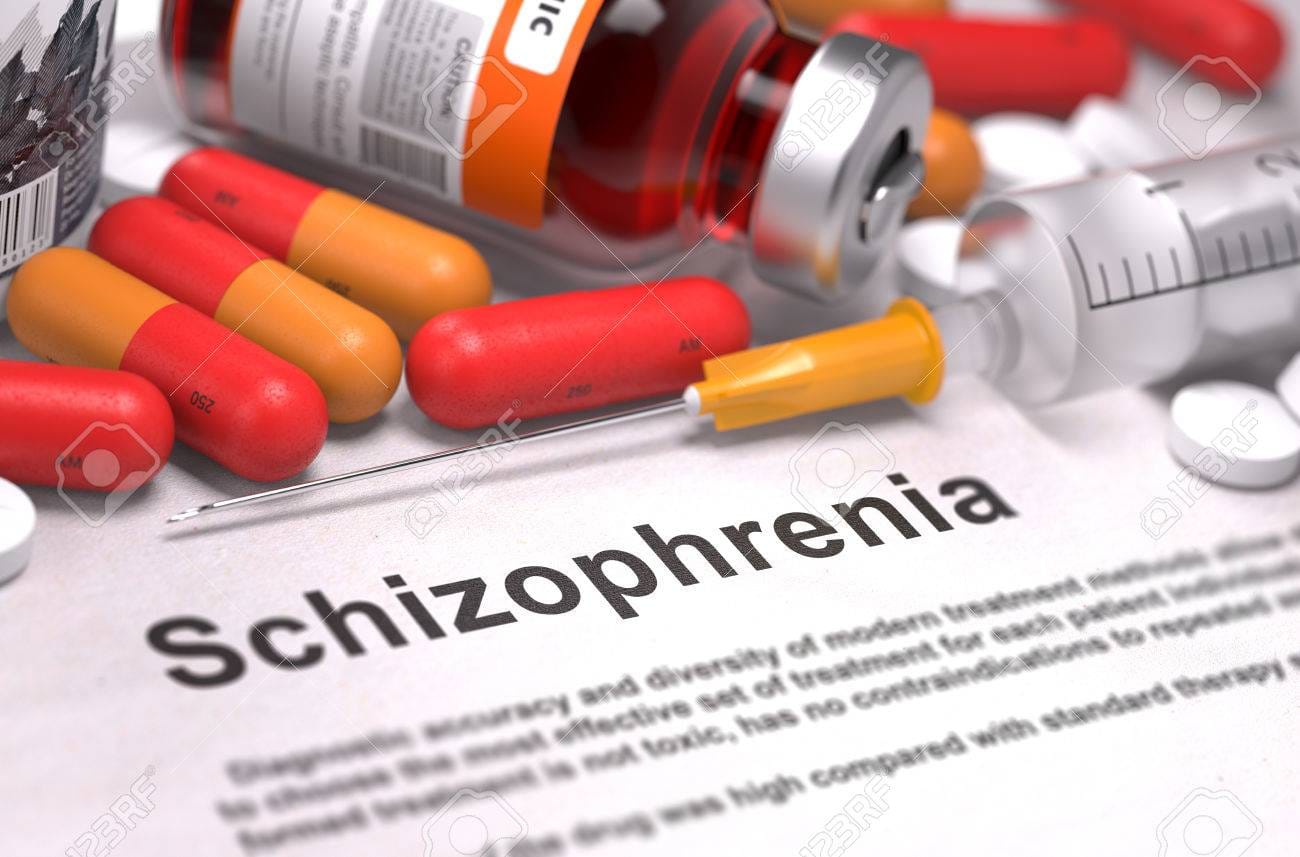 49533019 diagnosis schizophrenia medical concept with red pills injections and syringe selecti