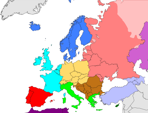 Europe subregion map world factbook