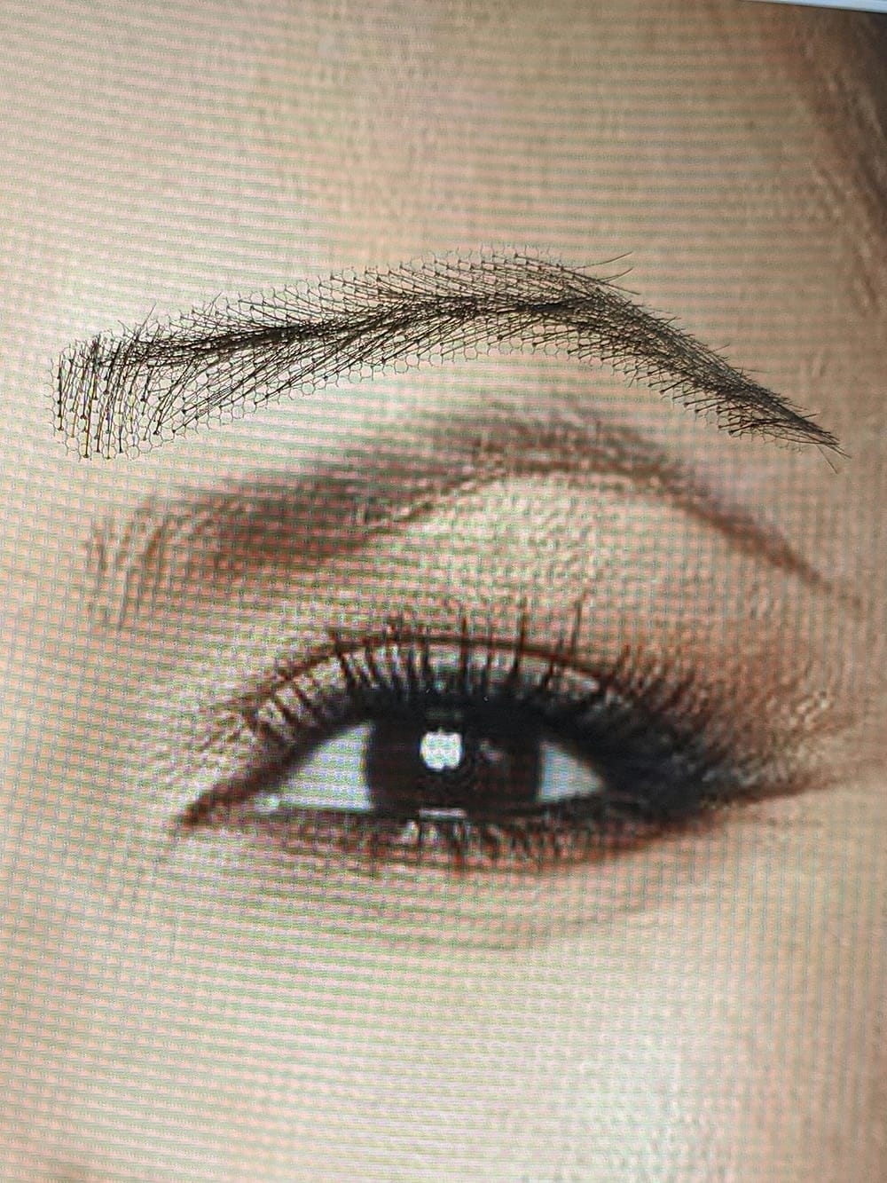 Fashion hand made human hair false eyebrow hand knot swiss lace fake eyebrow make up eyebrows