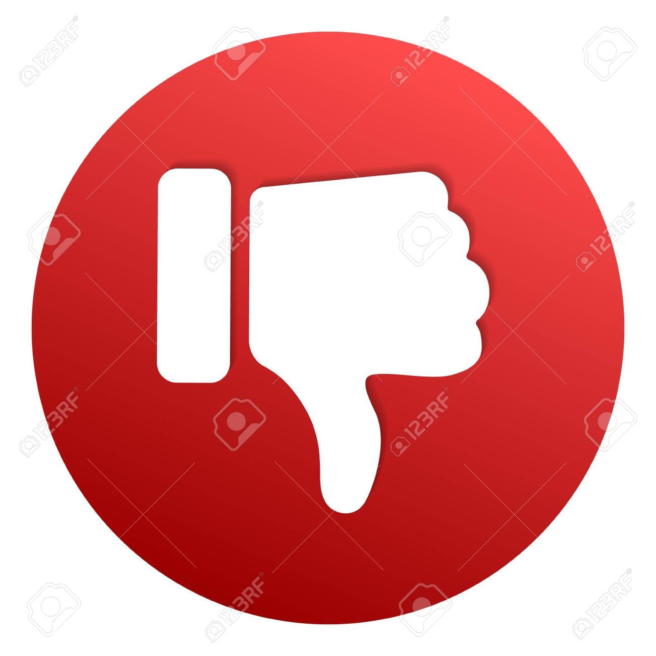142326930 thumbs down red circle isolated vector dislike social media signs 