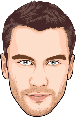 Cartoon face of white male