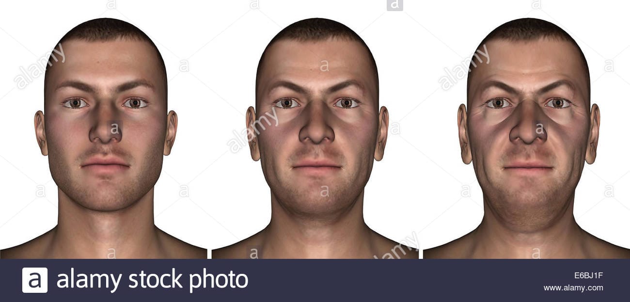 Portrat von male aging prozess weisser hintergrund zeigt e6bj1f