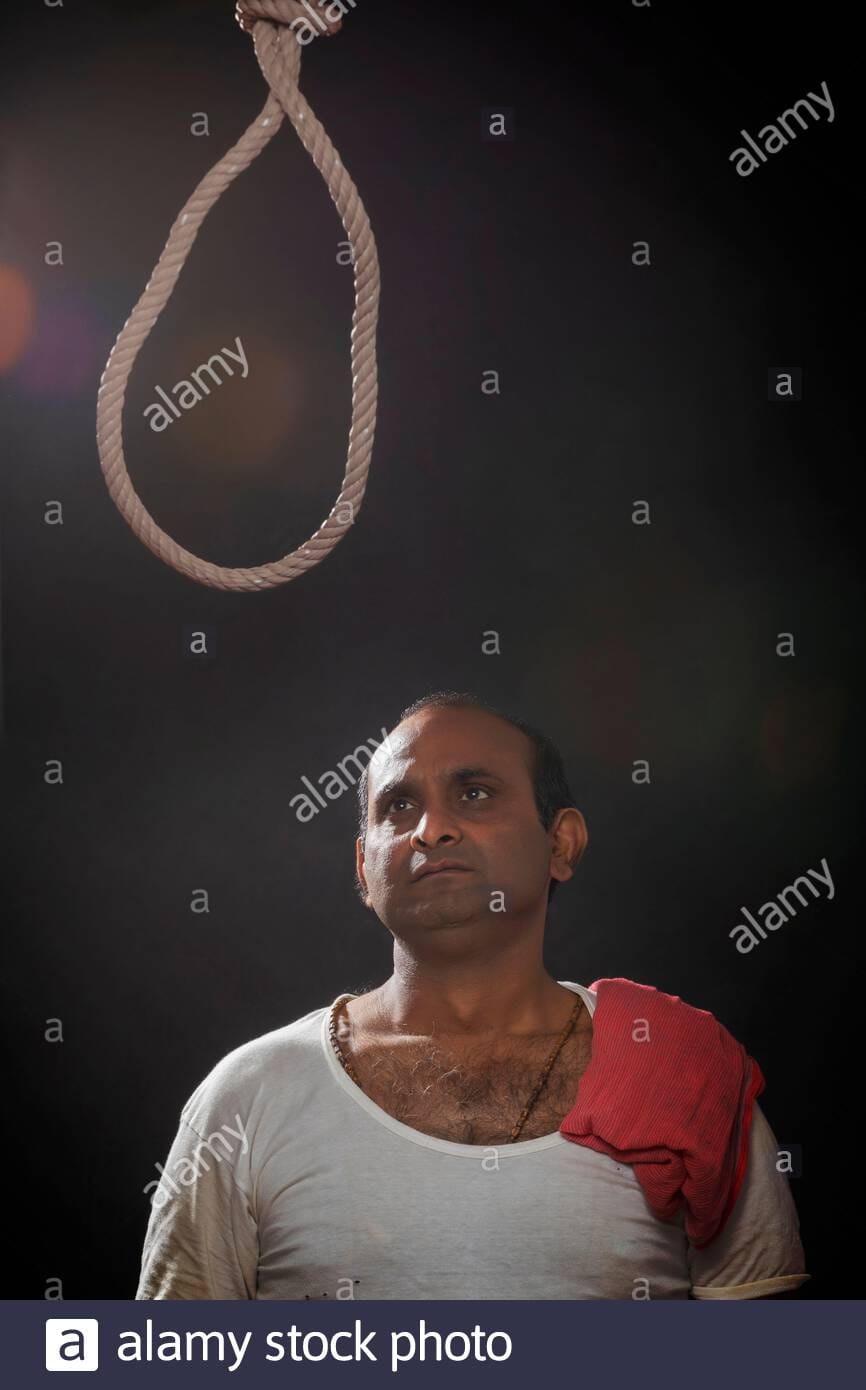 Indian man suicide ready for hanging punishment 2BJHP5B