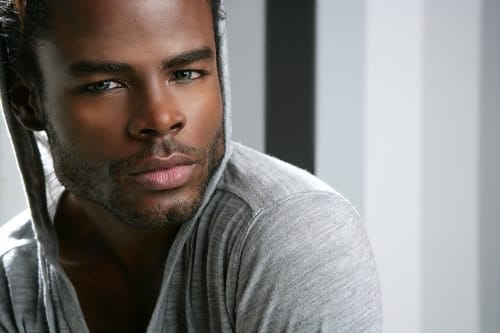 Hot black man younger facial hair
