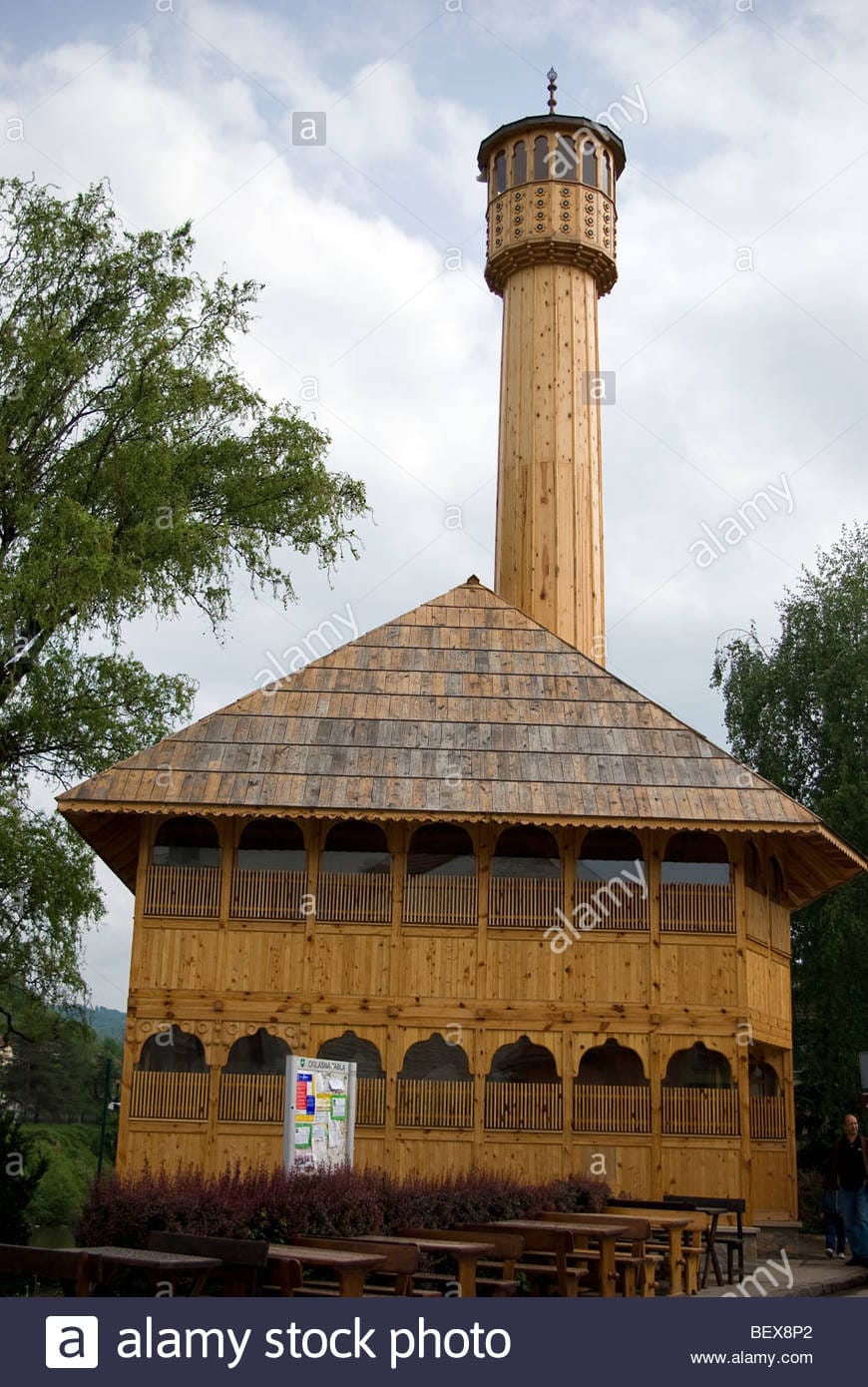 Wooden mosque and minaret visoko bosnia herzegovina BEX8P2