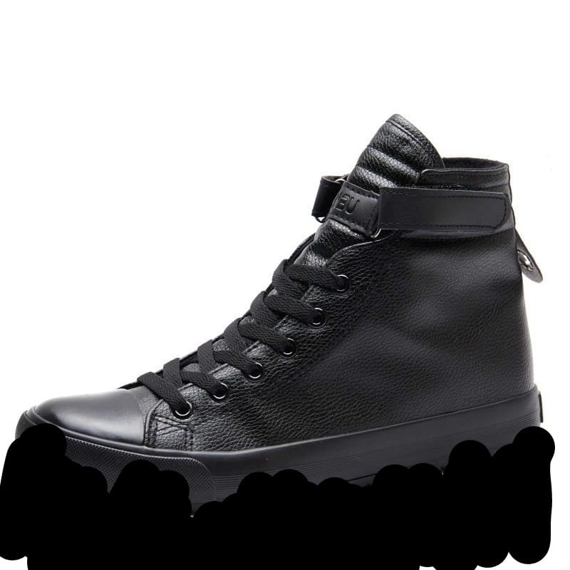 Men Elevator Shoes Height Increasing 3 8 CM Black White High Top Sneakers Men Ankle Boots 