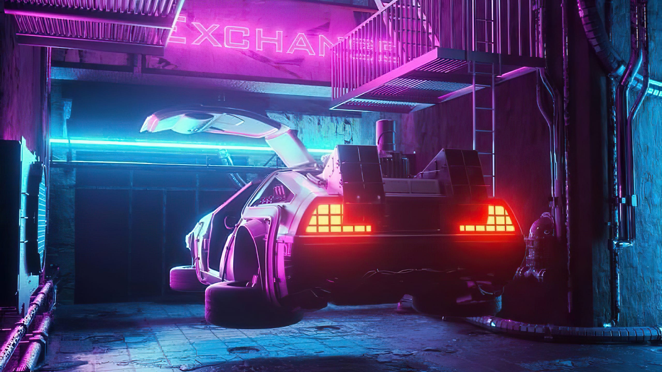 Delorean from future 4k ha 2560x1440