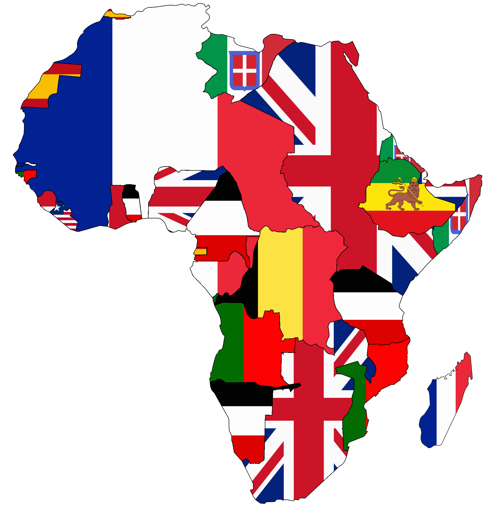 Flag map of Colonial Africa 1913