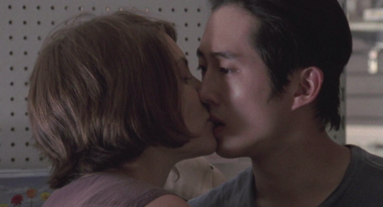 Conan the walking dead glenn and maggie kiss