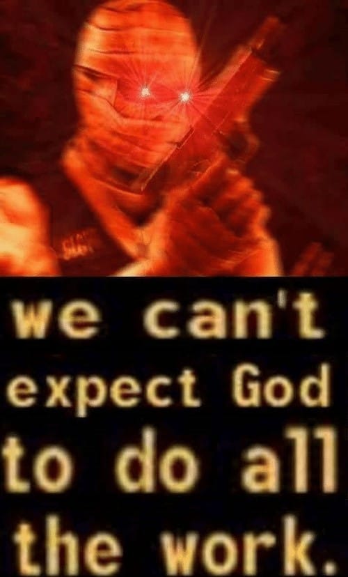 We cant expect god to do all the work fallout new vegas