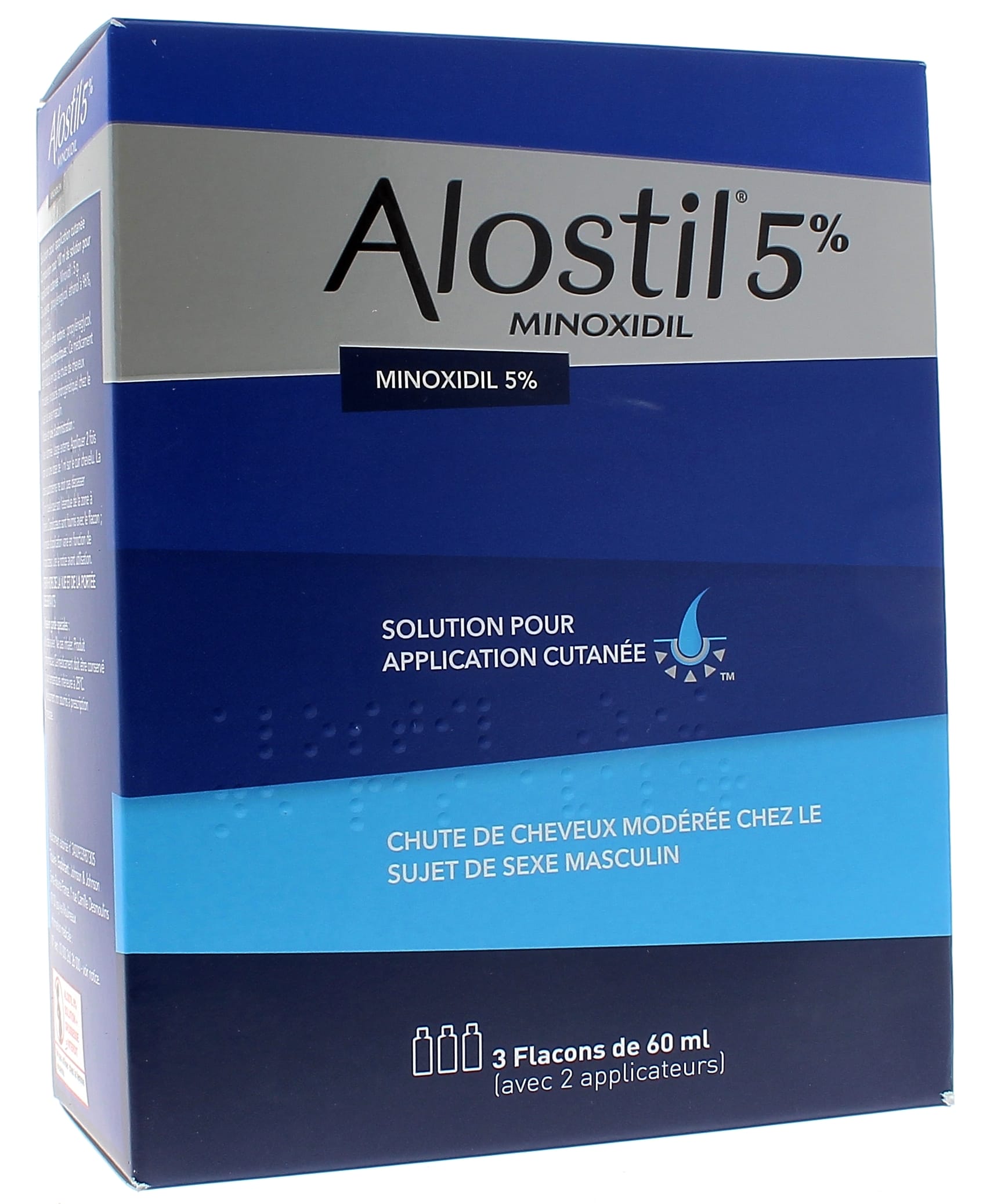 Alostil 5 solution pour application cutanee boite de 3 4