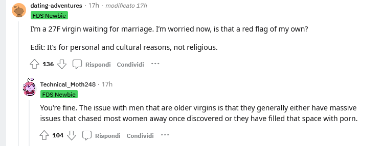 Screenshot 2021 11 06 at 15 51 03 r FemaleDatingStrategy   He 27M revealed he was a virgin