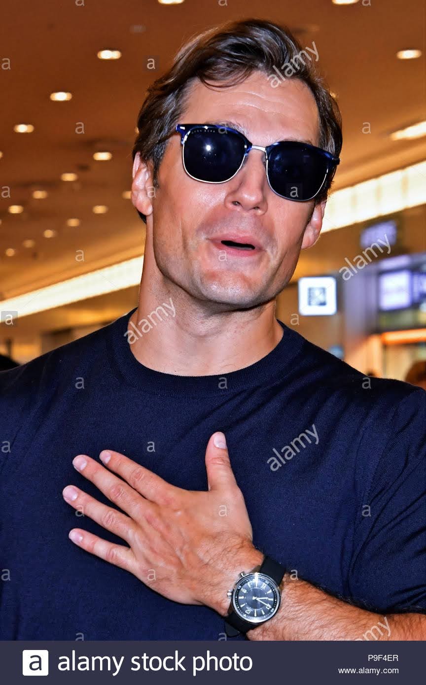 Tokyo japan 17th july 2018 henry cavill at the arrival of the mission impossible fallout casts