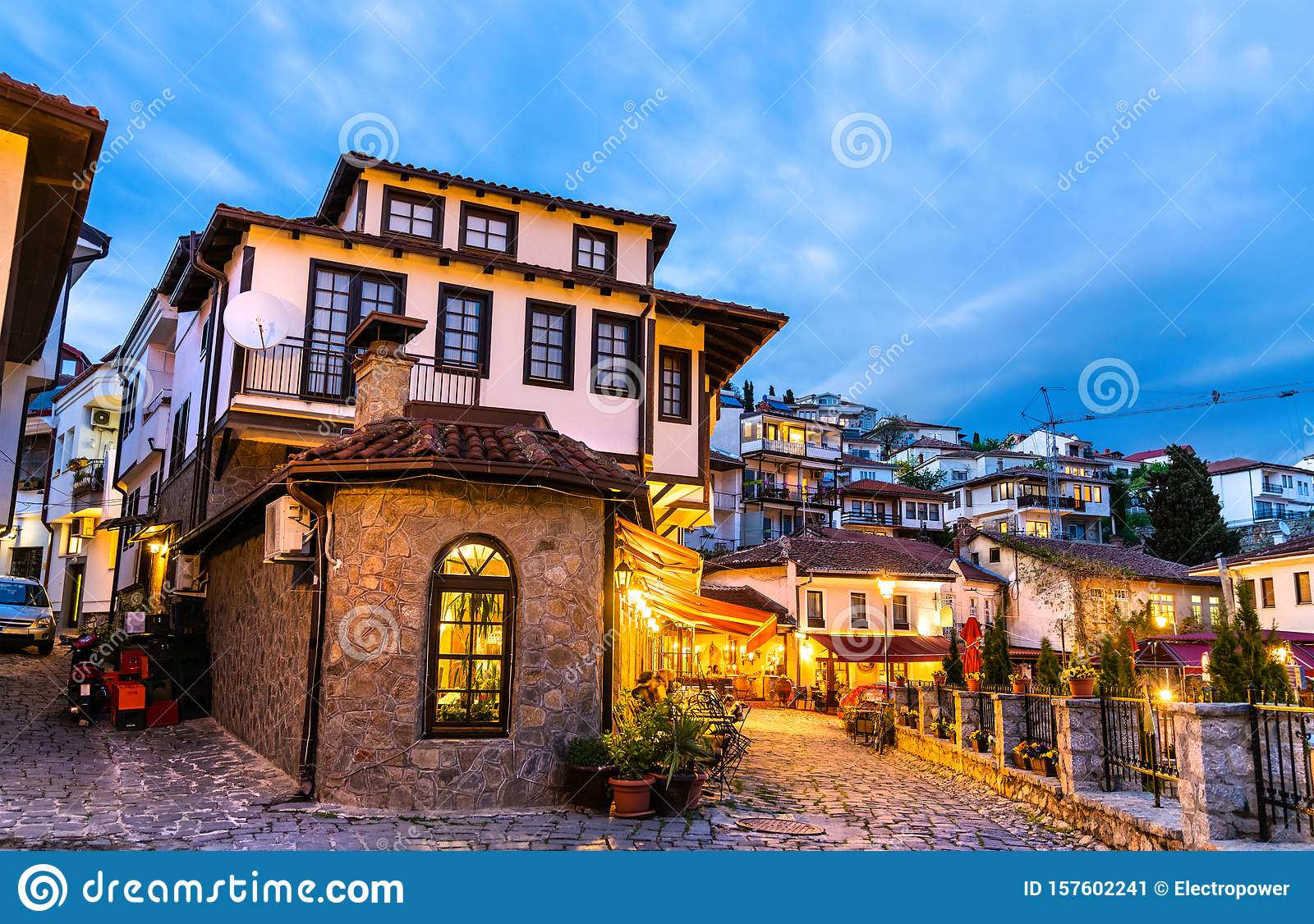 Traditional houses ohrid unesco world heritage north macedonia 157602241